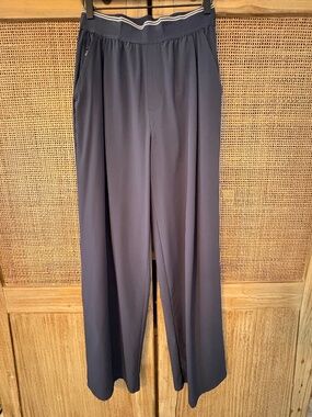 Athleta Navy Wide-Leg Pull-On Pants
